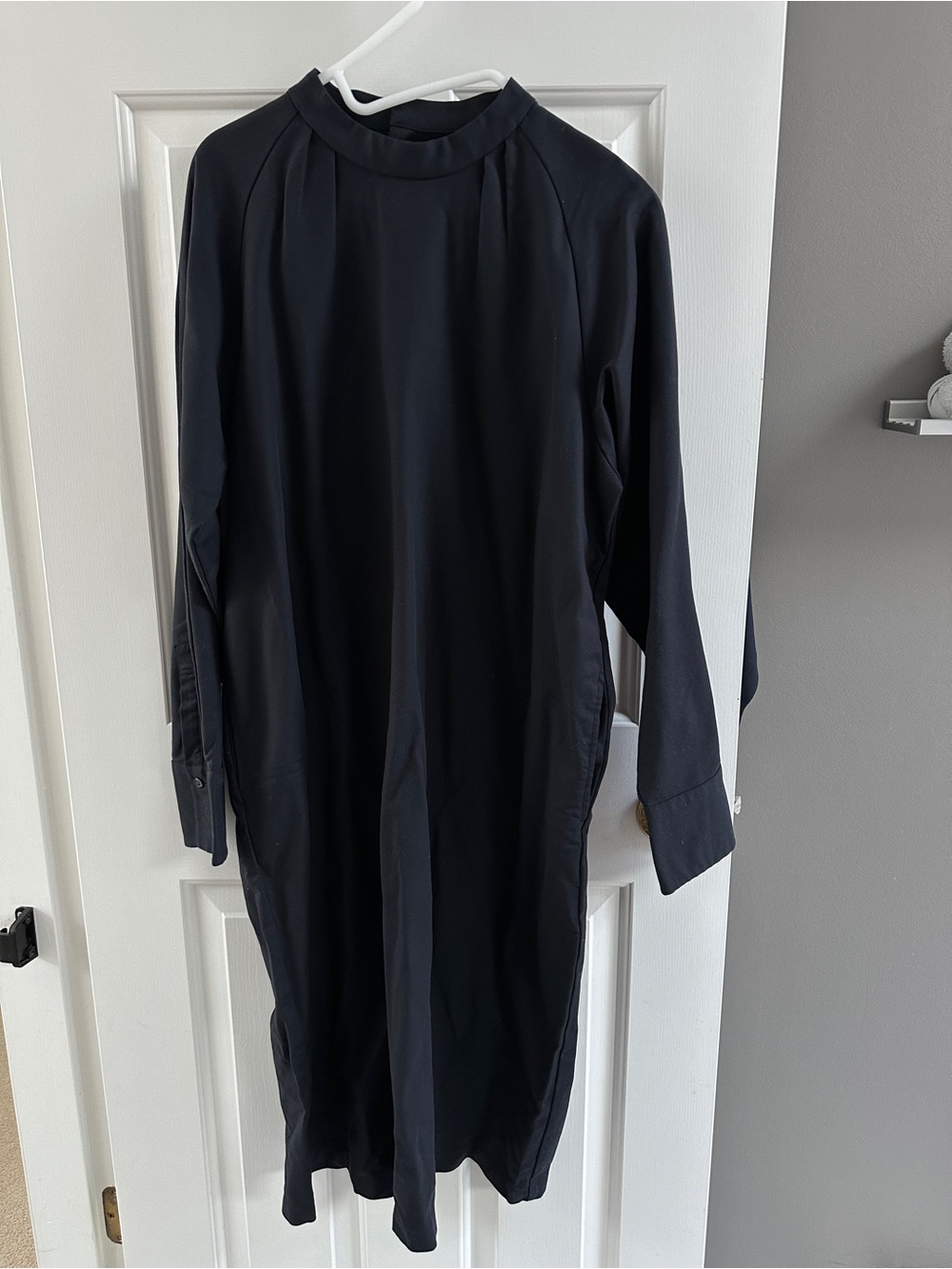 Muji Black Double Woven Raglan Sleeve Dress - M/L - NWT